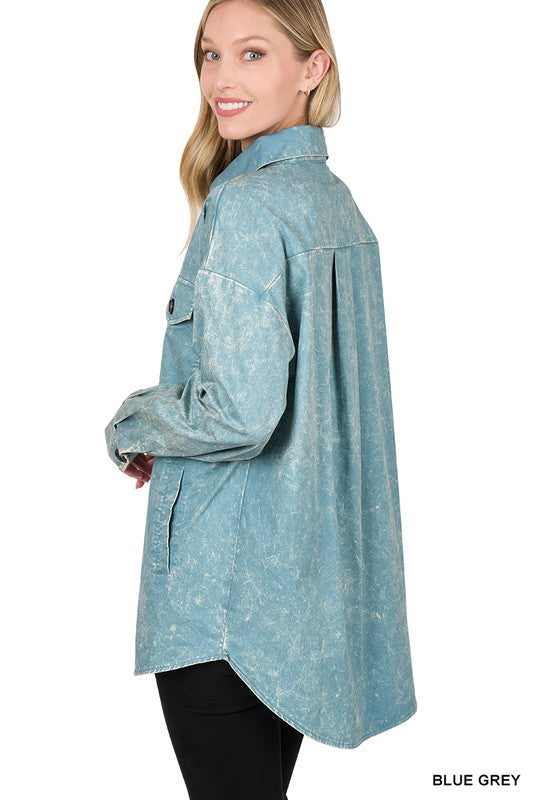 Premium Cotton Woven Vintage Washed Shacket - Classique Collection