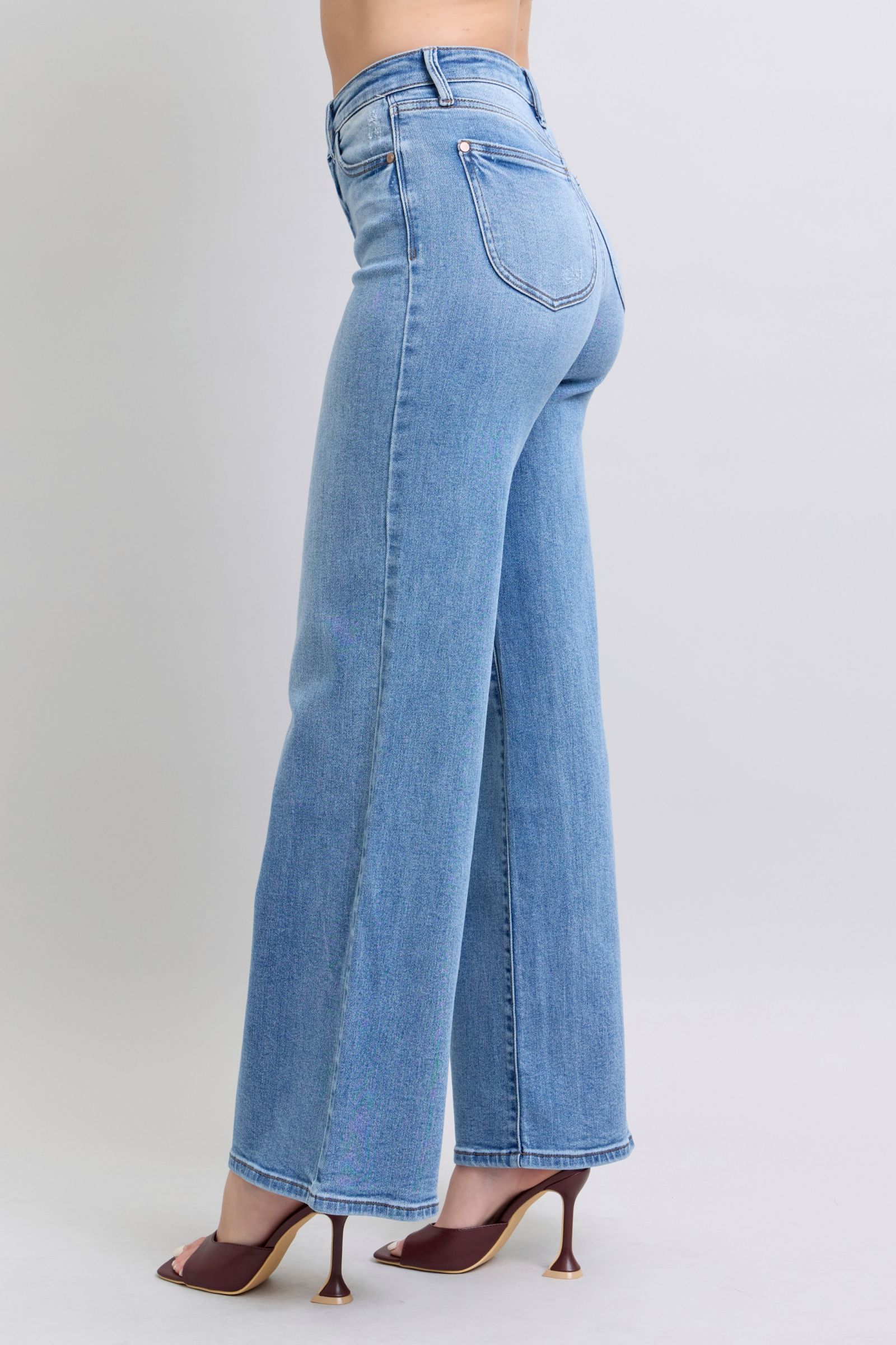Judy Blue Full Size Wide Leg Jeans with Pockets - Classique Collection