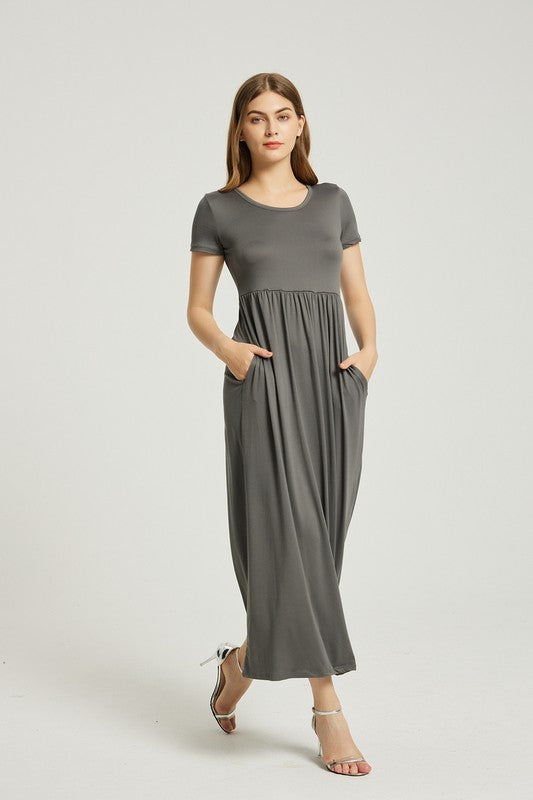 Women's Summer Casual Maxi Dress With Pocket - Classique Collection
