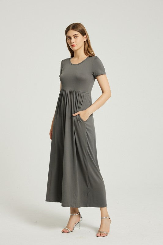 Women's Summer Casual Maxi Dress With Pocket - Classique Collection