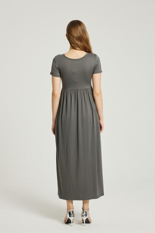 Women's Summer Casual Maxi Dress With Pocket - Classique Collection
