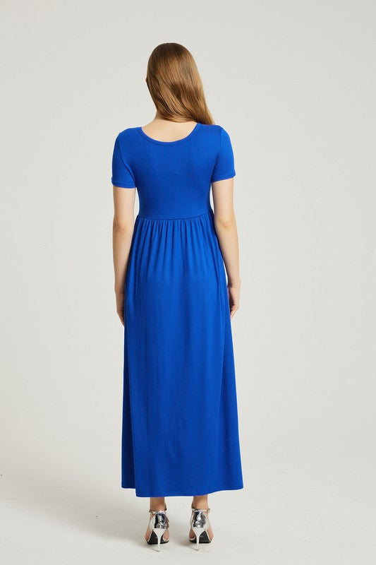 Women's Summer Casual Maxi Dress With Pocket - Classique Collection