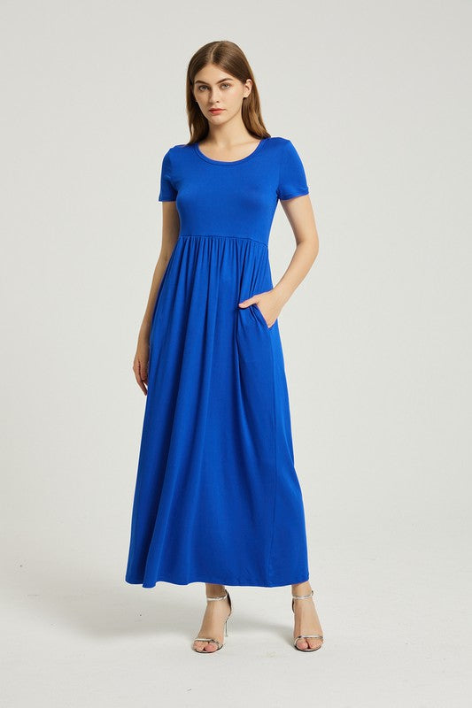 Women's Summer Casual Maxi Dress With Pocket - Classique Collection