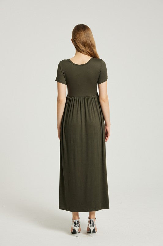 Women's Summer Casual Maxi Dress With Pocket - Classique Collection
