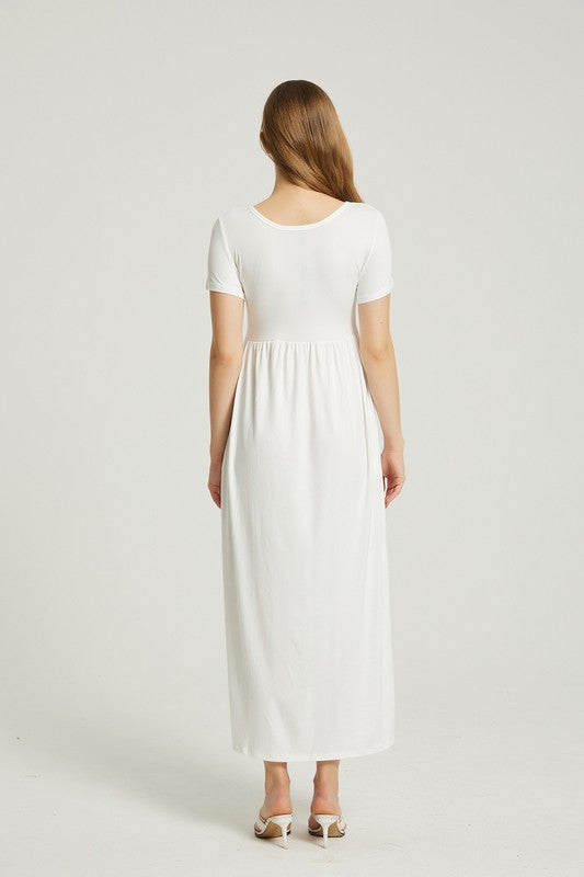Women's Summer Casual Maxi Dress With Pocket - Classique Collection