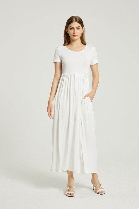 Women's Summer Casual Maxi Dress With Pocket - Classique Collection