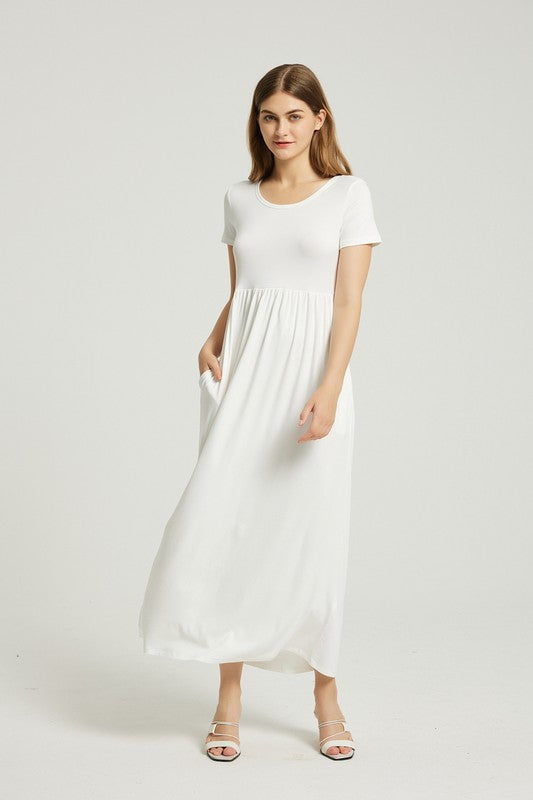 Women's Summer Casual Maxi Dress With Pocket - Classique Collection