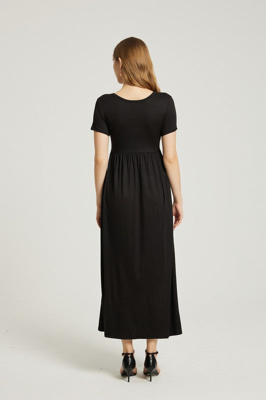 Women's Summer Casual Maxi Dress With Pocket - Classique Collection