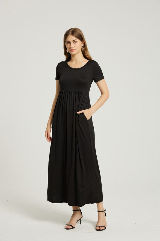 Women's Summer Casual Maxi Dress With Pocket - Classique Collection