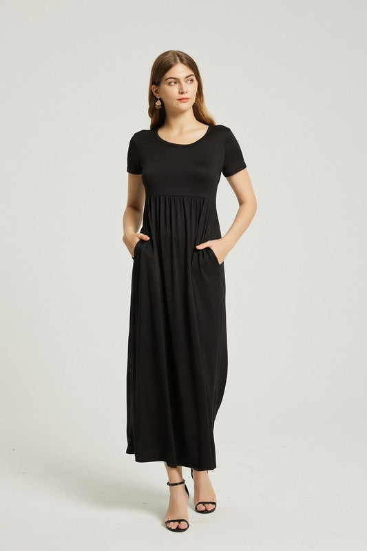 Women's Summer Casual Maxi Dress With Pocket - Classique Collection