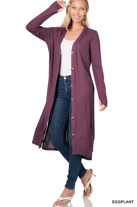 Ribbed Long Cardigan - Classique Collection