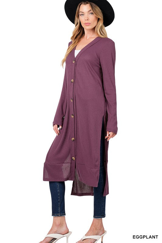 Ribbed Long Cardigan - Classique Collection