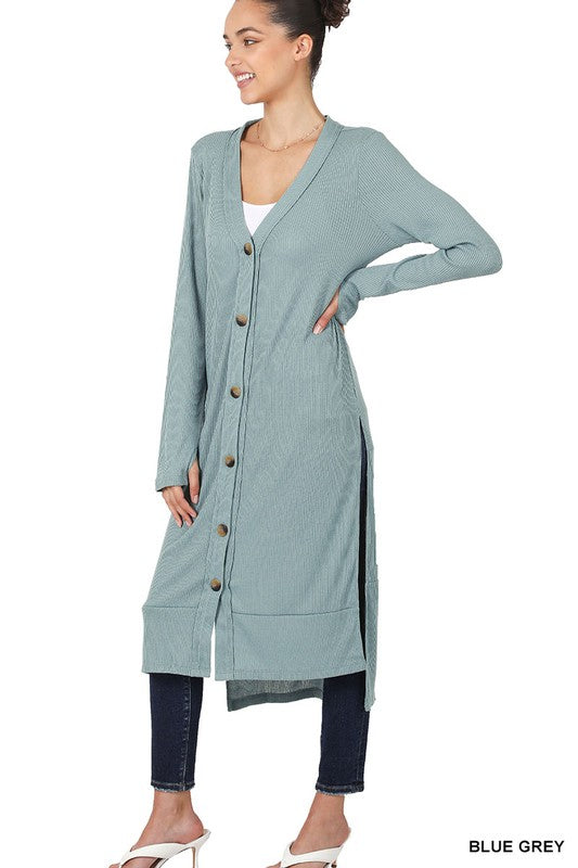 Ribbed Long Cardigan - Classique Collection