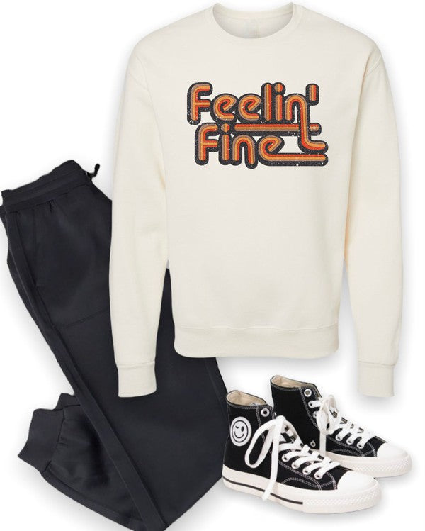 Feelin' Fine Groovy CrewNeck Sweatshirt - Classique Collection