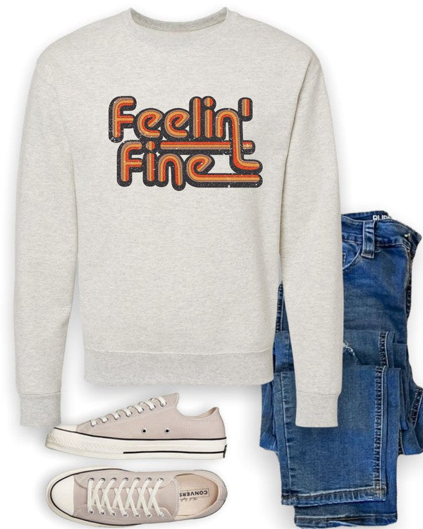 Feelin' Fine Groovy CrewNeck Sweatshirt - Classique Collection