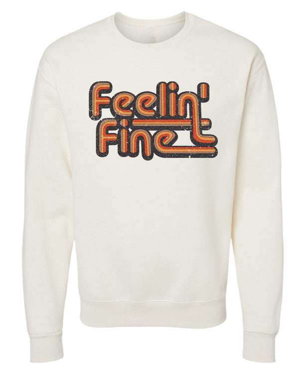 Feelin' Fine Groovy CrewNeck Sweatshirt - Classique Collection