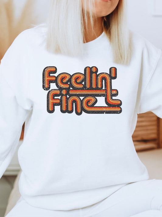 Feelin' Fine Groovy CrewNeck Sweatshirt - Classique Collection