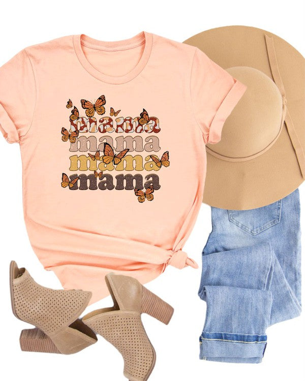 Buttlerfly Mama Colorful Crewneck Tee - Classique Collection