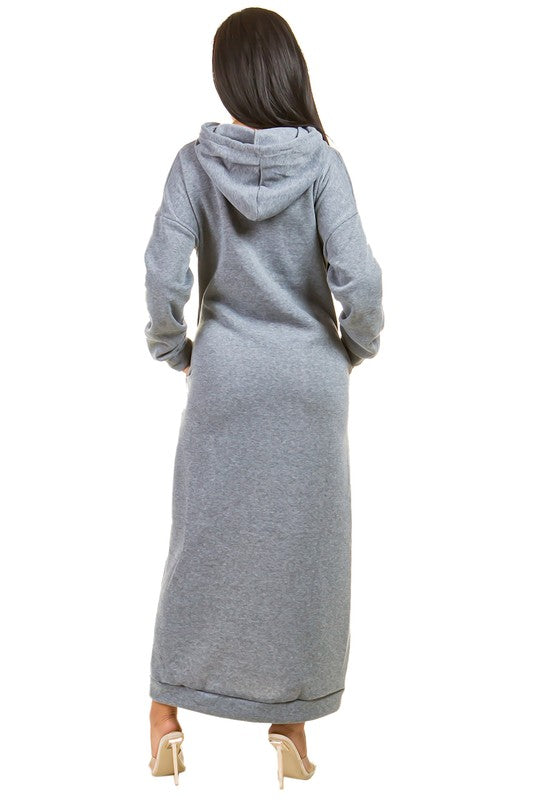 SEXY LONG MAXI HOODIE DRESS - Classique Collection