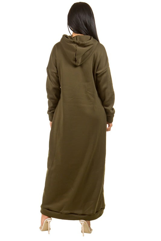 SEXY LONG MAXI HOODIE DRESS - Classique Collection