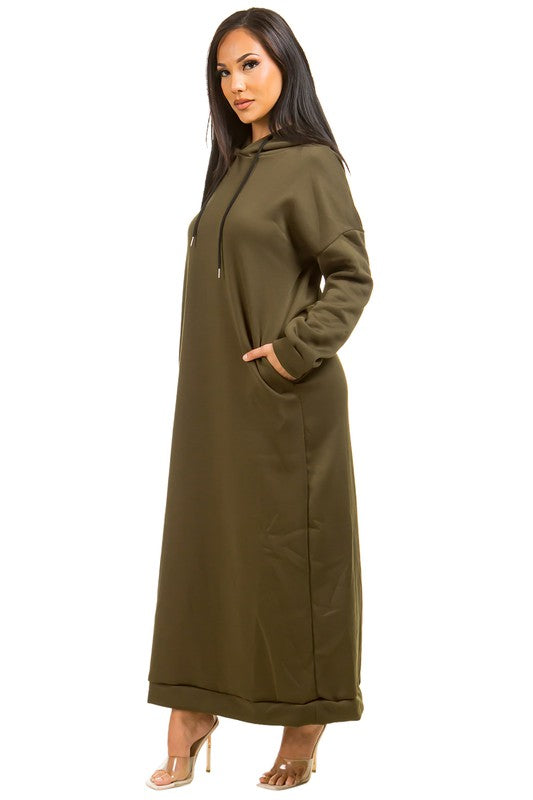 SEXY LONG MAXI HOODIE DRESS - Classique Collection