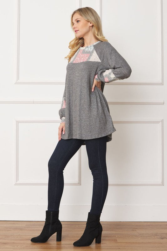 Patchwork Panel Accent A-Line Tunic - Classique Collection