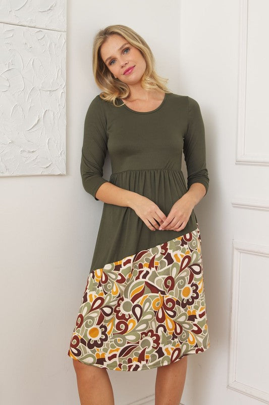 Asymmetrical Accent Midi Dress - Classique Collection
