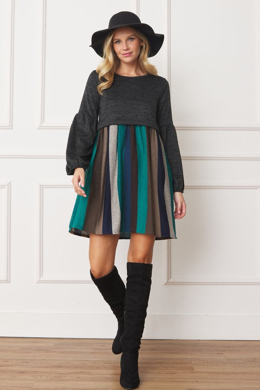 Balloon Sleeve Pullover Dress - Classique Collection
