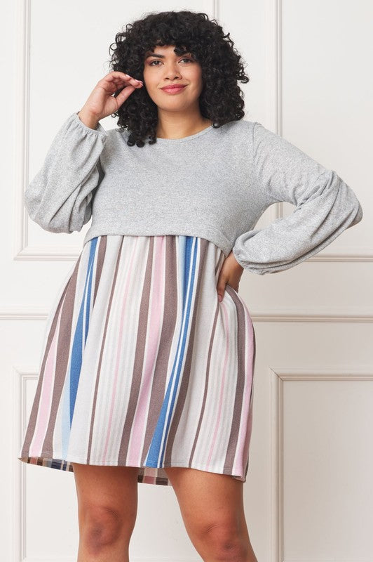Balloon Sleeve Pullover Dress - Classique Collection