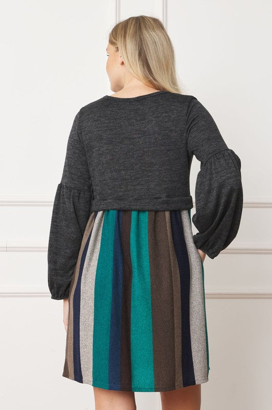 Balloon Sleeve Pullover Dress - Classique Collection