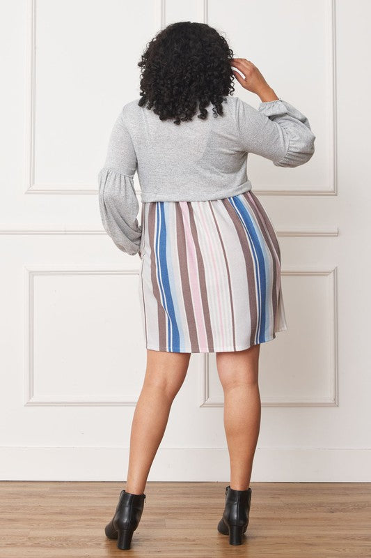 Plus Balloon Sleeve Pullover Dress - Classique Collection