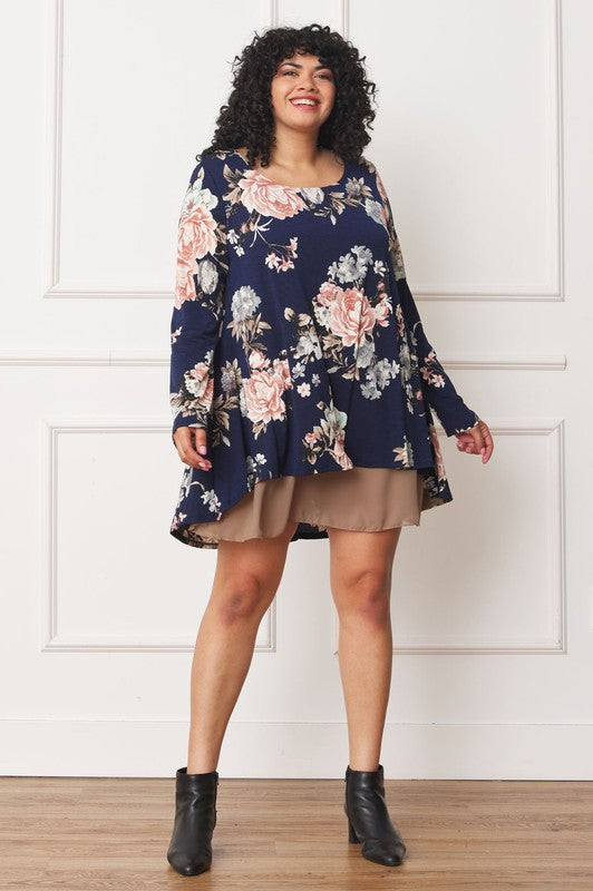 Floral Chiffon Layered Mini Dress - Classique Collection