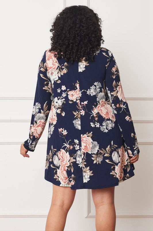 Floral Chiffon Layered Mini Dress - Classique Collection