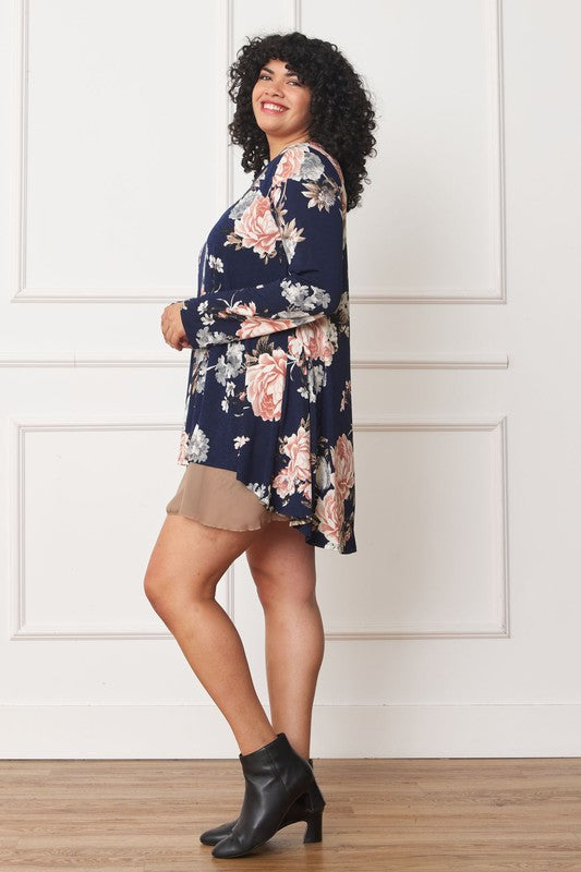 Floral Chiffon Layered Mini Dress - Classique Collection