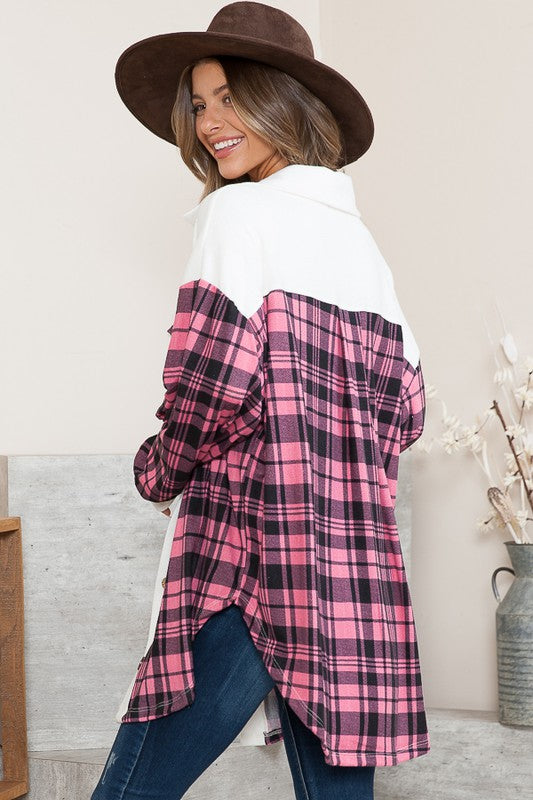 Oversized Mixed Media Knit Shacket - Classique Collection