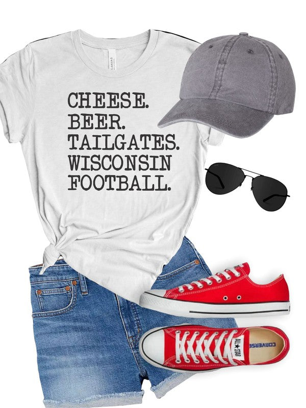 Cheese. Beer. Tailgates. Wisconsin Football. Tee - Classique Collection