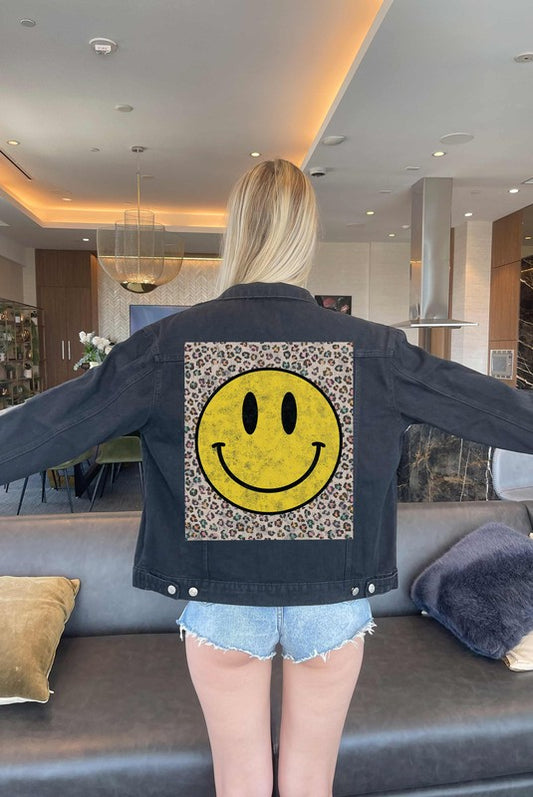 HAPPY LEOPARD DENIM JEAN JACKET - Classique Collection
