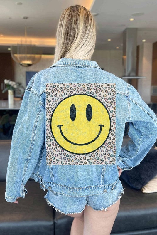 HAPPY LEOPARD DENIM JEAN JACKET - Classique Collection