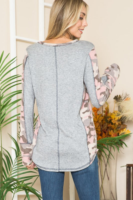 Leopard Print Contrast Thumbhole Knit - Classique Collection