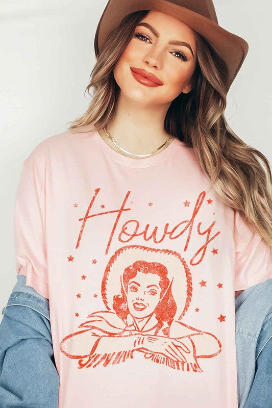 HOWDY COWGIRL GRAPHIC PLUS SIZE TEE / T-SHIRT - Classique Collection