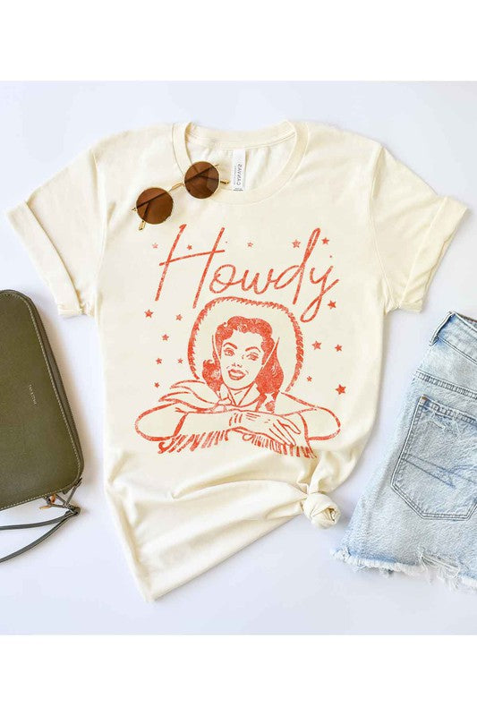 HOWDY COWGIRL GRAPHIC PLUS SIZE TEE / T-SHIRT - Classique Collection