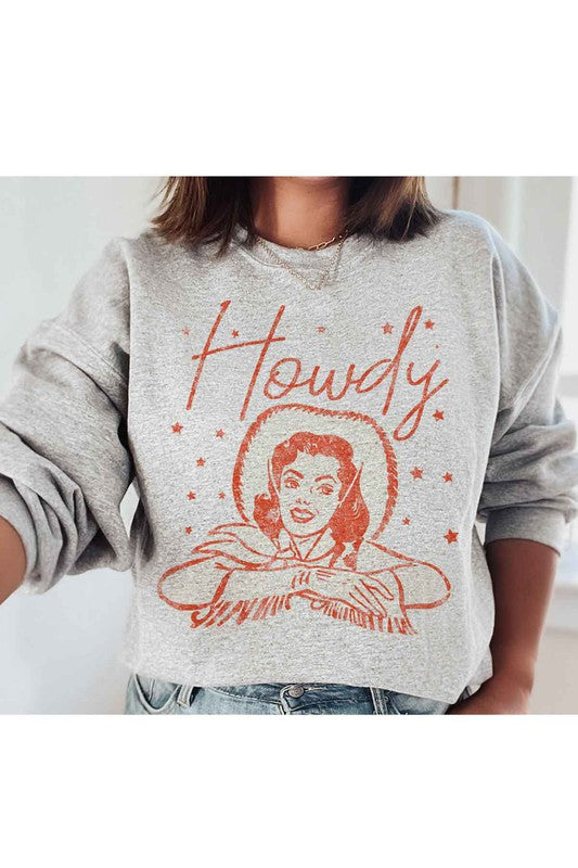 HOWDY COWGIRL GRAPHIC SWEATSHIRT - Classique Collection