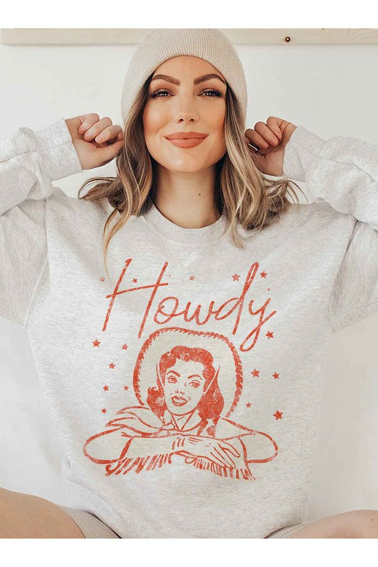 HOWDY COWGIRL GRAPHIC SWEATSHIRT - Classique Collection