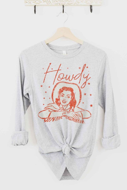 HOWDY COWGIRL LONG SLEEVE TEE - Classique Collection