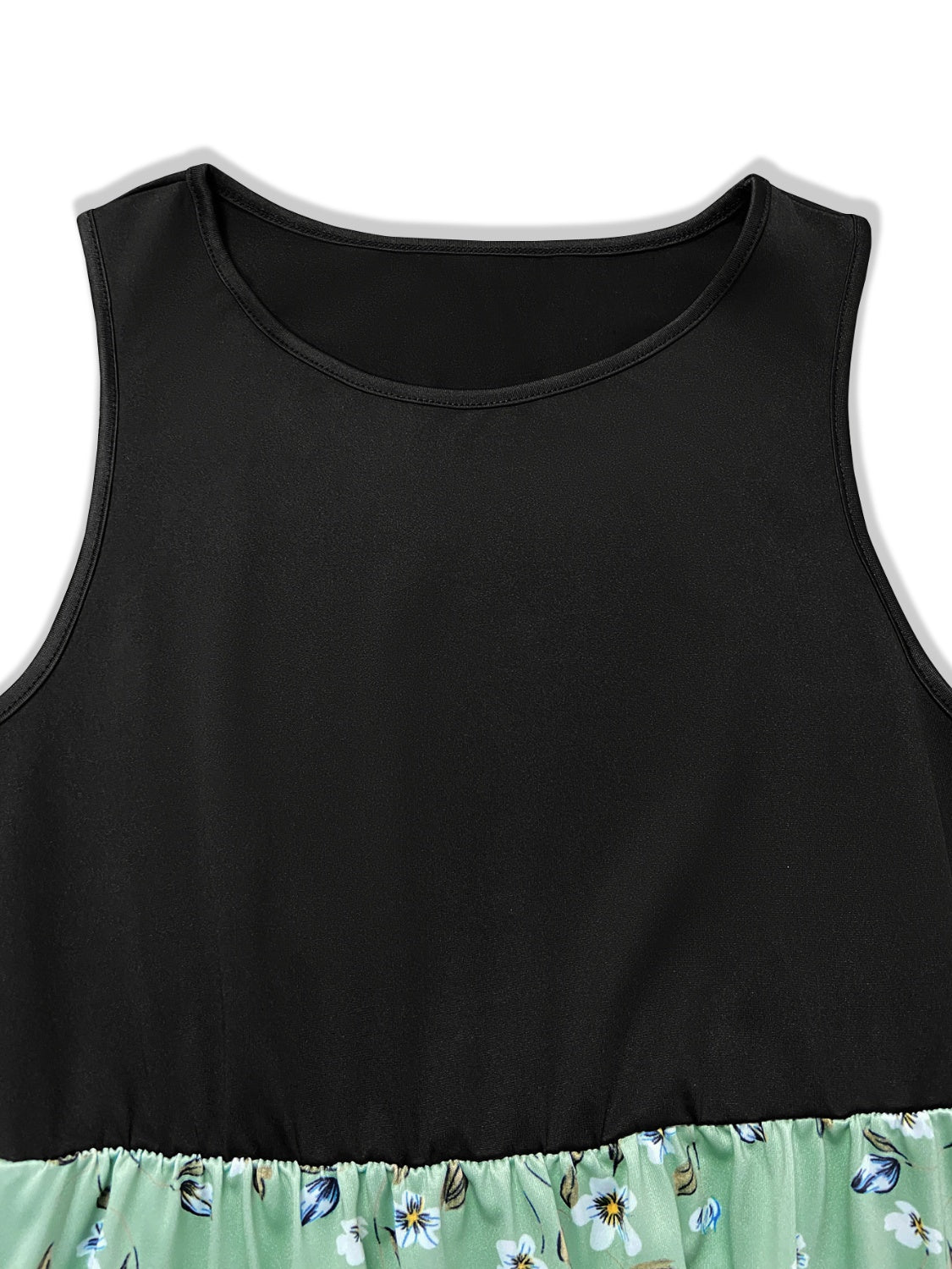 Printed Round Neck Sleeveless Dress - Classique Collection