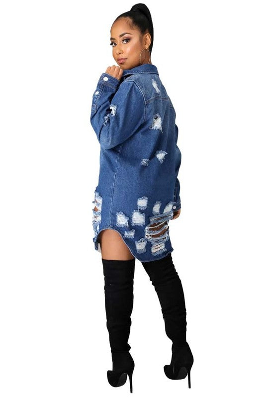 SEXY DENIM JACKET DRESS - Classique Collection