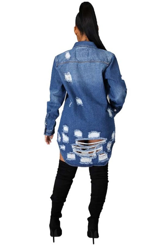 SEXY DENIM JACKET DRESS - Classique Collection
