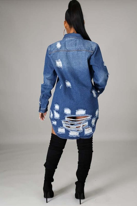 SEXY DENIM JACKET DRESS - Classique Collection