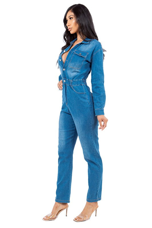 SEXY DENIM JUMPSUIT - Classique Collection