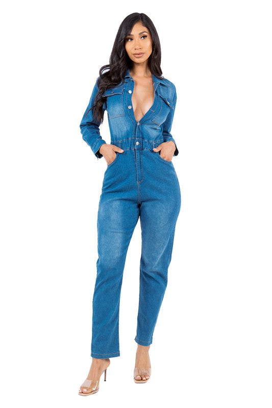 SEXY DENIM JUMPSUIT - Classique Collection
